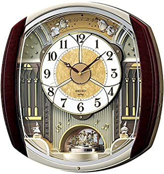 【中古】【未当て嵌める未開封】セイコー 時辰儀 柱時計 電磁波 アナログ 仕組み 6曲 一節 回転させる飾りつけ 濃茶 大理石 飾りつけ RE564H SEIKO