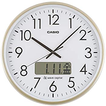 【中古】CASIO(カシオ) 柱時計 電磁波 ゴールド 差しわたし36糎 アナログ 放送番組 時報 役立つこと 暦 見せびらかす 集積回路-2100J-9JF