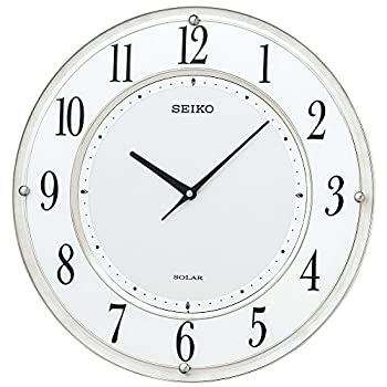 【中古】【未使用未開封】セイコー クロック 掛け時計 SOLAR+ ソーラープラス 電波 アナログ 薄型 白マーブル 模様 SF506W SEIKO