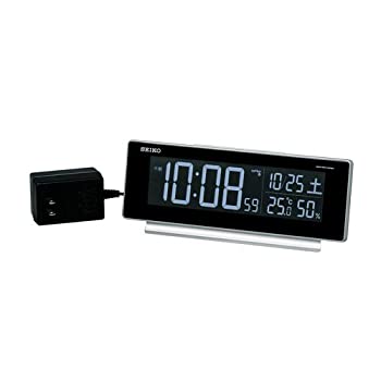 【中古】【未当て嵌める未開封】(セイコークロック) SEIKO CLOCK 電磁波目覚まし時計時辰儀 DL207S LED 派手な文字記号見せびらかす ACアダプタ しろがね色メタリック デジタル