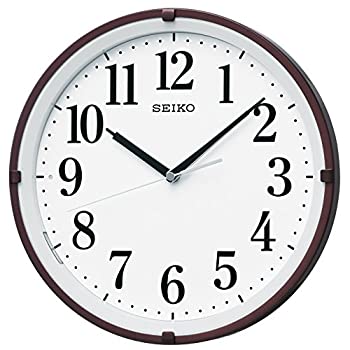 【中古】【未使用未開封】セイコー クロック 掛け時計 自動点灯 電波 アナログ 夜でも見える 茶 メタリック KX205B SEIKO