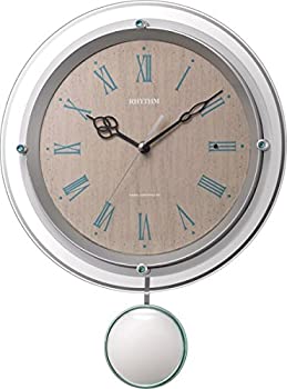 【中古】【未当て嵌める未開封】音楽的リズム(RHYTHM) 掛時計 電磁波 アナログ 振子 ソフレール 水晶 飾り付け付 年代順の連続秒針 茶 (うす茶色肌理柄) RHYTHM 8MX404SR03 その他生活家電-家電-生活家電