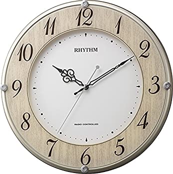 【中古】【未使用未開封】掛け時計 電波時計 静音 ライブリーナチュレ 木目仕上げ リズム時計 8MY506SR23
