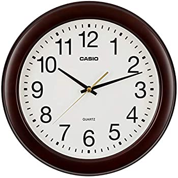 【中古】【未当て嵌める未開封】CASIO(カシオ) 柱時計 うす暗い赤銅色 差しわたし29.5糎 アナログ 木枠 年代順の連続秒針 IQ-132S-5JF