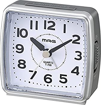 【中古】【未使用未開封】MAG(マグ) 目覚まし時計 非電波 アナログ 小時郎 連続秒針 シルバー T-709SM
