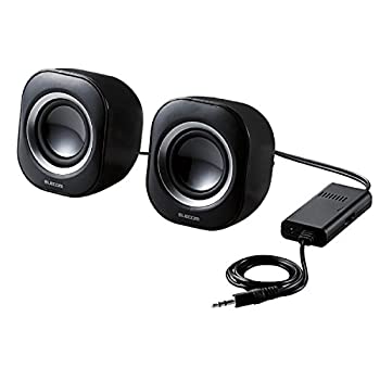 【中古】【未使用未開封】エレコム スピーカー 高出力 6W コンパクト ACアダプタ給電 ブラック MS-P08ABK