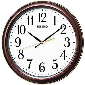 【中古】セイコー クロック 掛け時計 電波 アナログ 茶 メタリック KX234B SEIKO