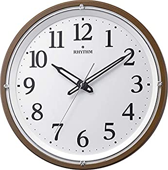 【中古】【未当て嵌める未開封】音楽的リズム(RHYTHM) 柱時計 茶 φ33.2x5.1糎 電磁波 アナログ 年代順の継続秒針 暗所 点火装置 自動小銃 点灯 調光 8MY532SR06