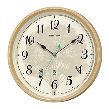 【中古】【未当て嵌める未開封】音楽的リズム(RHYTHM) 柱時計 うす茶色 Φ32.4x6.1糎 電磁波 アナログ 年代順の継続秒針 一節 日本野鳥の会 一緒になる振興 8MN409SR06