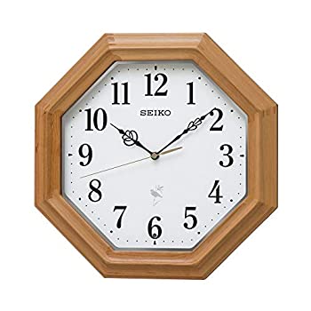 【中古】【未当て嵌める未開封】セイコークロック(Seiko Clock) 柱時計 天然色板目 本体大きさ:33.0×33.0×6.8糎 人となり響き 12類概念 電磁波 アナログ 報時 うつり変わり式 RX21