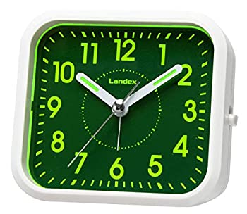 【中古】【未使用未開封】ランデックス(Landex) 目覚まし時計 ミントパル 非電波 連続秒針 集光 ホワイト YT5270WH