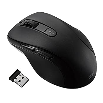 【中古】Digio2 2.4GHz ワイヤレスマウス 静音 5ボタン ブルーLED ブラック 48138