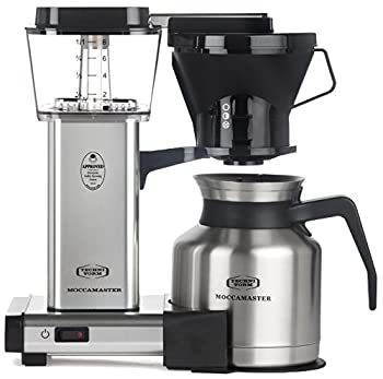 【中古】サーマルカラフとMoccamaster 79212 KBTS 8カップコーヒーブリューワー、ポリッシュしろがね色