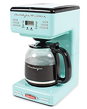 【中古】Nostalgia RCOF120AQレトロ12カッププログラマブルコーヒーメーカー - アクアブルー