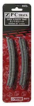 【中古】ロクハン Zゲージ R075 PCトラック カント付レール R245-30° (6本入り)