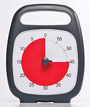 【中古】【定め事品】TIME TIMER ひと休みタイマー つけ加える 60分 18珊 手持ち部分付き添い人 濃灰色薄墨色 TTP7-W 第四次元管理すること