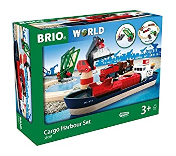 【中古】BRIO ( ブリオ ) WORLD カーゴハーバーセット [全16天下太平] 客体馬齢 3歳~ ( 船 路面電車 手あそび 木製 軌跡 電動 ) 33061