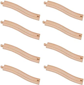 【中古】ORBRIUM Toys Wooden Railway Ascending Tracks Pack of 8 Compatible with all major wooden railways including Thomas Brio Chuggington Imag画像