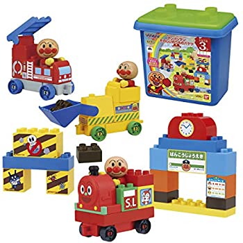 【中古】ブロックラボ アンパンマン たのしいのりものバケツ(ワールドブロックシリーズ)