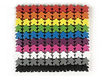 【中古】【未当て嵌める未開封】100 マルチ色つや木製 Meeples