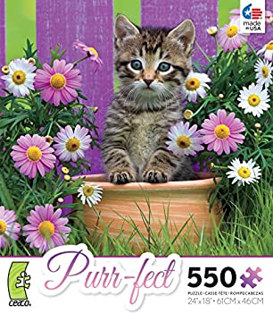 中古 輸入品 未使用 Ceaco 550 Piece Purr Fect パープル花ジグソーパズル Painfreepainrelief Com
