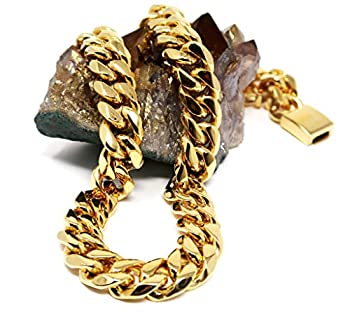 中古 輸入品 未使用 18k ゴールド キューバ リンク チェーン ネックレス メンズ レディース ティーン リアル 16mm 18ct 金メッキ ダイヤモンドカット ソリッドクラス Francophile Dk 中古 輸入品 未使用 18k ゴールド キューバ リンク チェーン ネックレス メンズ レディース ティーン リアル 16mm 18ct 金メッキ ダイヤモンドカット ソリッドクラス Francophile Dk