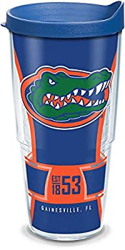 Tervis 1324874 フロリダゲーターズ スピリット断熱タンブラー ラップとブルーのトラベル蓋付き 16オンス - トリタン、クリア 24 oz 1324793