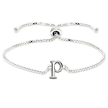 中古 輸入品 未使用 スターリングシルバー イニシャルアルファベット文字ネーム 調節可能なブレスレット 女性 ティーン 女の子へのギフトに Painfreepainrelief Com