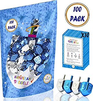 中古 輸入威厳 未利用 100 Pack Hanukkah Dreidels Metallic Silver Blue Draydels With English Translation Includes X10 Dreidel Game Instruction Card 10 Tveskimo Com