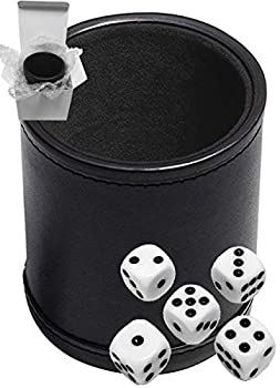 サイズ交換ｏｋ 16mm ポーカー ピップダイス 丸みを帯びた角とブラックpuレザーダイスカップ フラシ天ベルベット裏地 ギフトボックス入り ドット ダイス ホワ Fucoa Cl