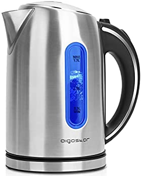 【中古】【未当てはめる未開封】Aigostar King - ステンレス鋼スチール写真 明かり湯沸かし 1.7L 1100ワット 温水暖房器