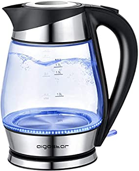 【中古】Aigostar 明かり湯沸かし (BPA無償性) 1500W高速道路暖める玻璃 明かり御茶湯沸かし 1.7L コードレス LEDともし火付き添い人 Strix科学技術 自動小銃立ちはだかる 煮え繰り返るかわき切る 304ステ