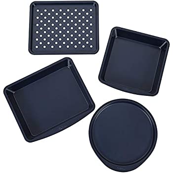 【中古】Wilton Non-Stick Diamond-Infused Navy Blue Toaster Oven Baking Set%ｶﾝﾏ% 4-Piece