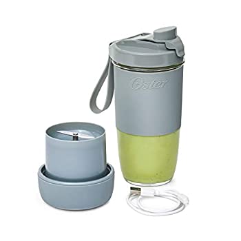 【中古】【未使用未開封】Oster Blend アクティブポータブルブレンダー 飲料用蓋付き USB充電可能 パーソナルブレンダー グレー