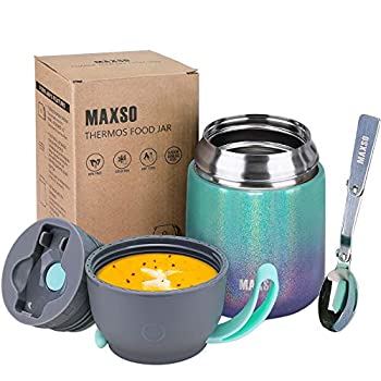 【中古】Thermos フードジャー ホット&コールドフード用 子供大人用 17オンス スープサーモス ホットフードコンテナ ランチ用 断熱フードジャー 折りたた