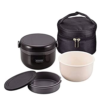 【中古】【未使用未開封】どんぶり型保温弁当箱/ランチジャー 【540ml 特盛】 バッグ付き 後乗せ構造 『ほかどん』 ブラック(黒) ds-1875897