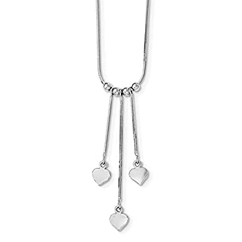 RoyローズジュエリースターリングシルバーPolished Heart Danglesとビーズネックレス18?%ﾀﾞﾌﾞﾙｸｫｰﾃ%長