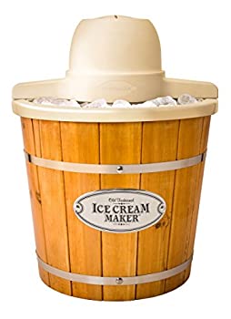 【中古】【未当て嵌める未開封】Nostalgia ICMP400WD Vintage Collection 4-Quart Wood Bucket Electric Ice Cream Maker with Easy-Clean Liner by Nostalgia