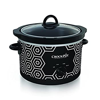 【中古】【未使用未開封】Crockpot ラウンドスロークッカー 4.5クォート ブラック&ホワイトパターン (SCR450-HX)