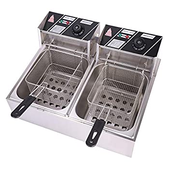【中古】【未当て嵌める未開封】Electric Deep Fryer w/Basket \u0026 Lid%ｶﾝﾏ% Countertop Kitchen Frying Machine%ｶﾝﾏ% Stainless Steel French Fryer for Turkey%ｶﾝﾏ% French Frie