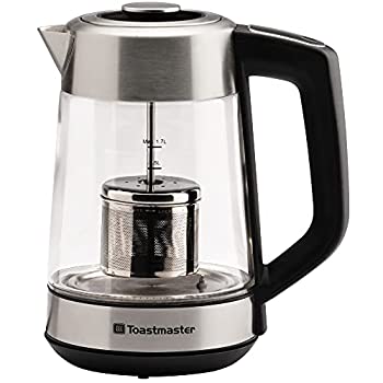 【中古】【未使用未開封】Toastmaster 1.7リットル 電気ガラスケトル 色が変わるLEDインジケーターとステンレスティーインフューザー付き