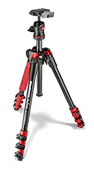 【中古】【未当て嵌める未開封】Manfrotto パウダーコンパクト三脚 Befree 軽銀 4段 どんぶり鉢雲台一揃いの道具 赤いこと MKBFRA4R-BH