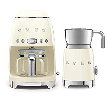 【中古】Smeg DCF02US 50年月日 レトロスタイル ドリップこし器 珈琲製造会社 Smeg MFF01乳汁泡立て器付き添い人 (皮膚軟化剤)