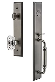 【中古】【未当て嵌める未開封】Grandeur 848820 Hardware Carre\u0027 ワンピースダミーハンドルセット C手持ち部分とバゲットクリアクリスタルノブ アンティークピューター