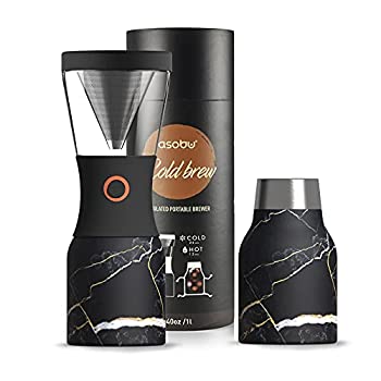 【中古】【未当て嵌める未開封】Asobu コールドブリュー 携帯型 コールドブリュー 珈琲製造業者 無意味さ断熱 1リッター ステンレス鋼スチール写真 18/8 ハラフェ BPA無償性 (ミッ