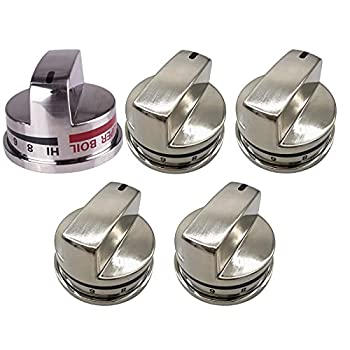 【中古】【未使用未開封】4 (EBZ37189611) ノブ & 1 (EBZ37189609) スーパーボイル ノブ バーナー レンジ コントロール ノブ キット 交換用 EBZ37189601 EBZ37189602 LG
