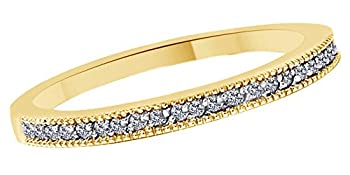 ホワイト天然ダイヤモンドの結婚記念日バンドリング14?K Solidゴールド0.12カラット