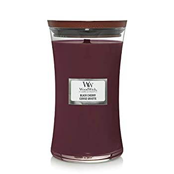 新作多数 中古 輸入品 未使用 WoodWick 1-Piece Black 通信販売 Cherry Candle%ｶﾝﾏ% Large Jar by Red Woodwick