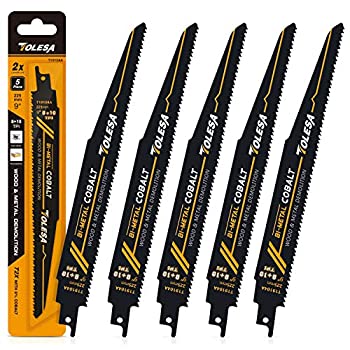 【中古】TOLESA レシプロソー替刃 8/10山 225mm バイメタル コバルト セーバーソーブレード 木工＆金属 解体用 5枚入れ
