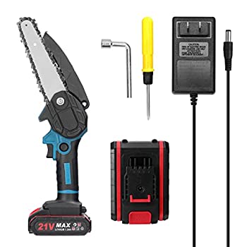 【中古】LOUJIN 21V6インチポータブル電気剪定のこぎり小さな木材分割チェーンソーブラシモーターガーデン果樹園用の片手木工ツール
